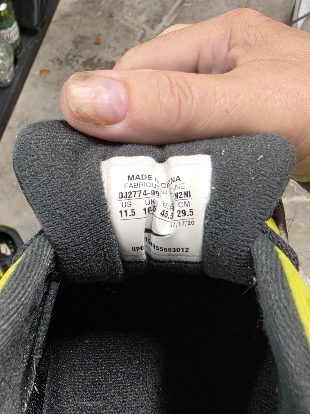 Nike Men’s Black, Gray & Neon Green Athletic Sneakers - Picture 2 of 6